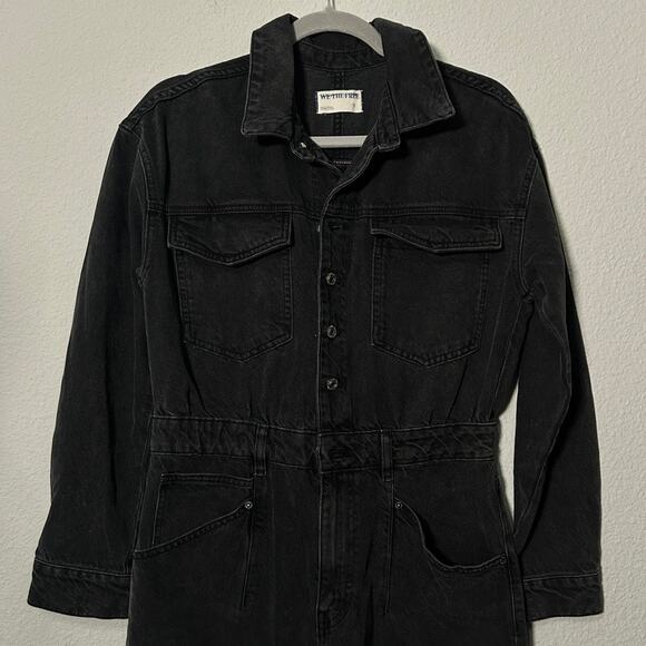 NEW Free People We The Free Touch The Sky One-Piece Black Denim Size Small $178 - Picture 11 of 13